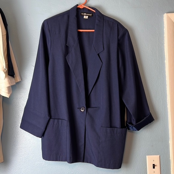Sag Harbor Jackets & Blazers - Sag Harbor Women's Navy Blue Blazer Size 16